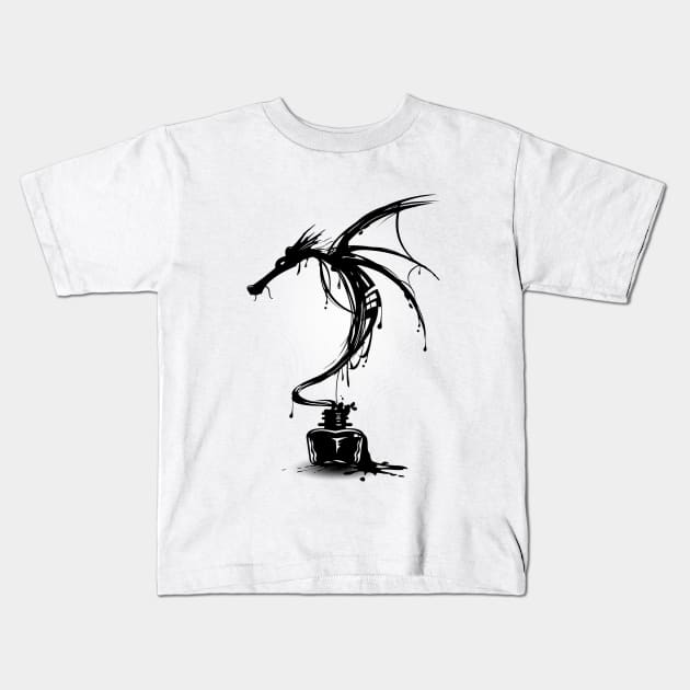 Ink Dragon Kids T-Shirt by alnavasord